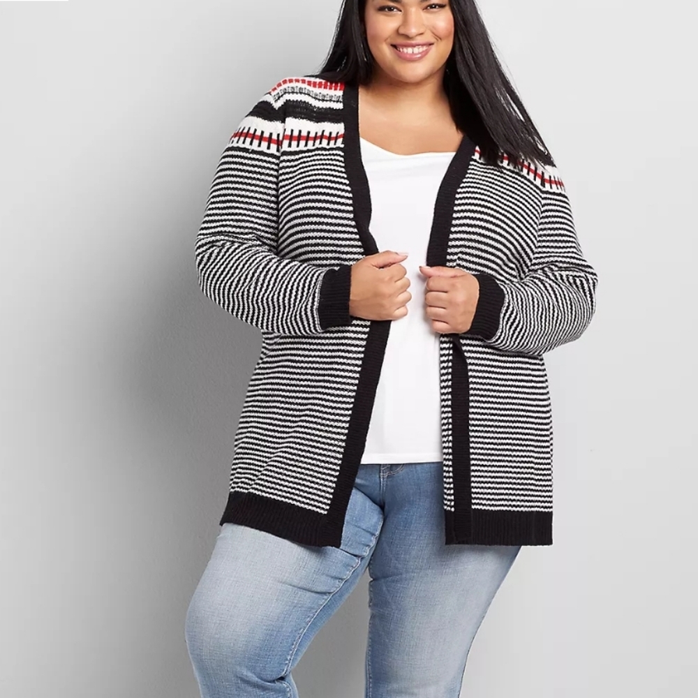Lane Bryant Striped Cardigan Size 26